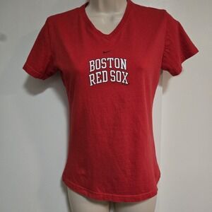 VTG Boston Red Sox Shirt Womens Small Red MLB Baseball Nike Team Graphic Tee Y2K